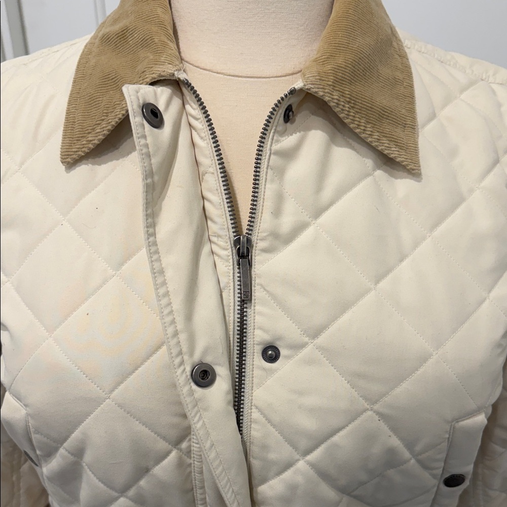 Lauren Ralph Lauren Beige Quilted Utility Jacket - Picture 5 of 9